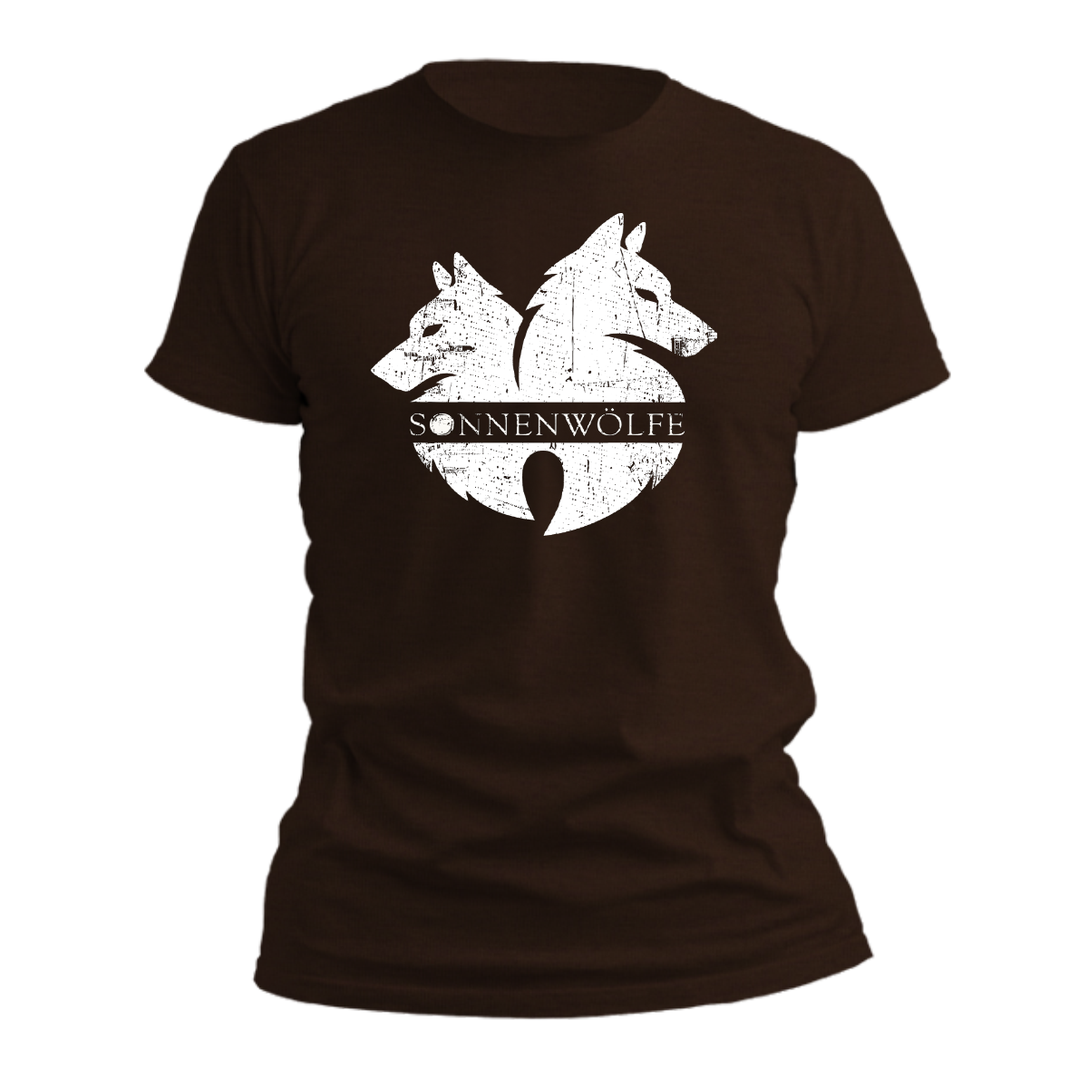 Absztrakkt & Galstarr - Sonnenwölfe Logo II // T-Shirt braun