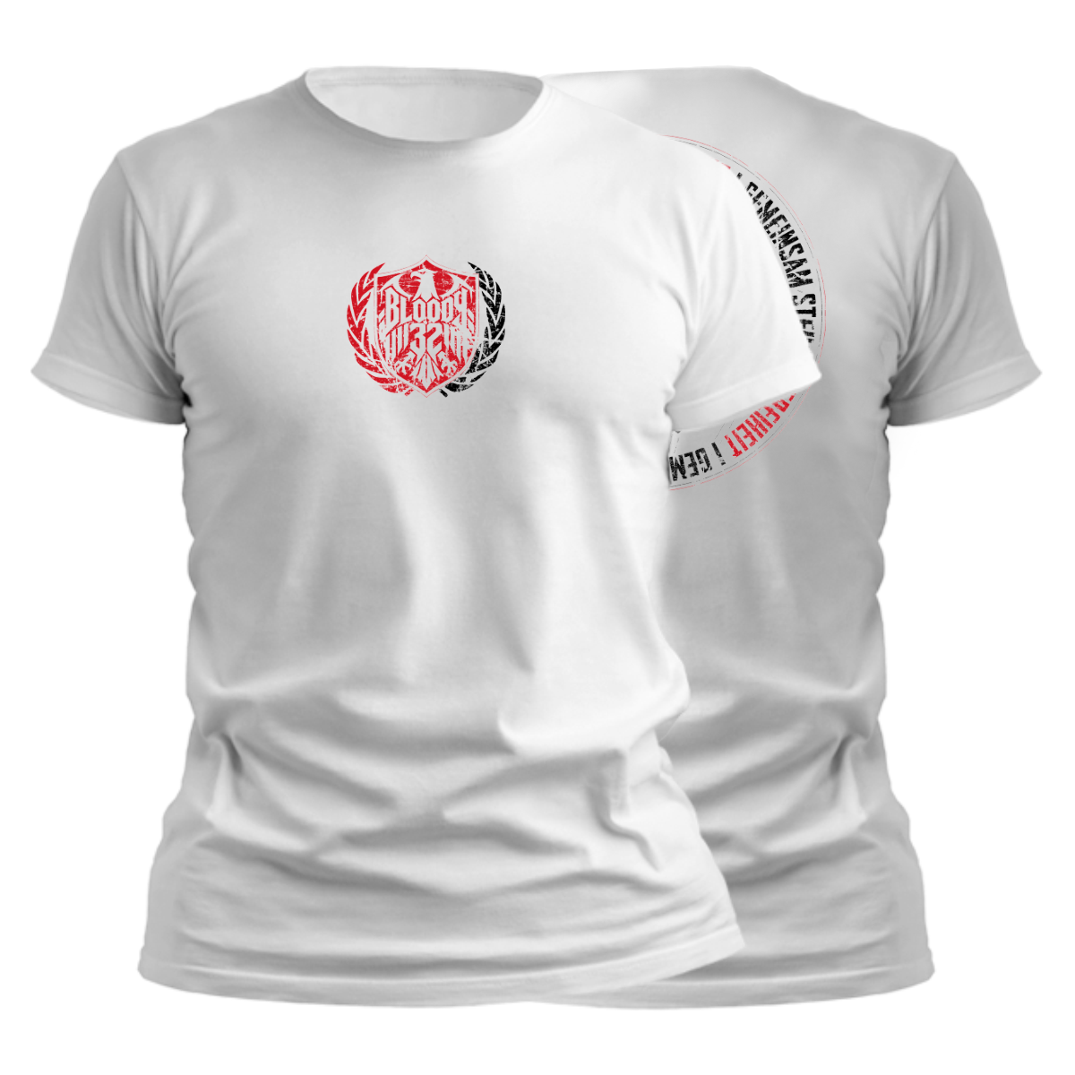 Bloody32 - Einigkeit-Recht-Freiheit // T-Shirt weiss