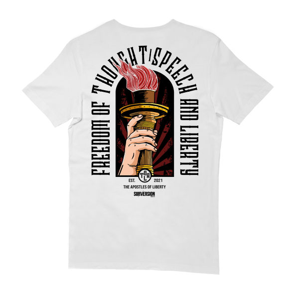 Freedom Statement Tank Top - Weiß Mit Schwarzem Aufdruck